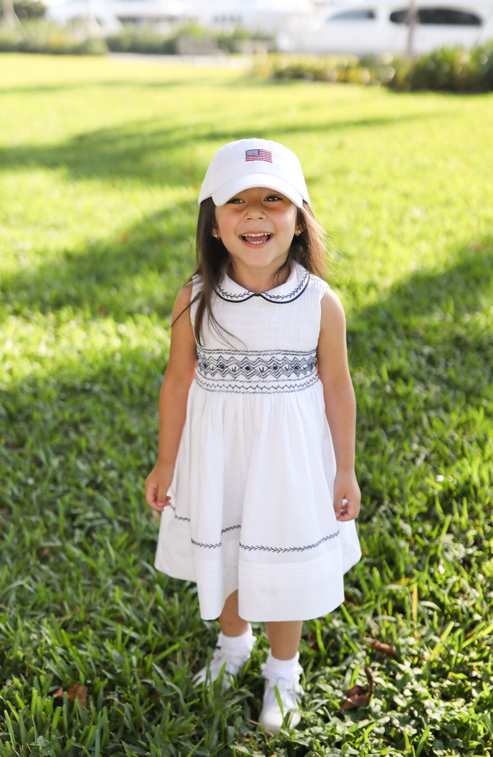 2026 American Flag Bow Baseball Hat: Baby/Todder (Ages 0-2)