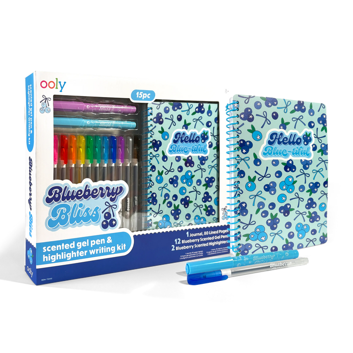 Blueberry Bliss: Scented Gel Pen & Highlighter Writing Kit (