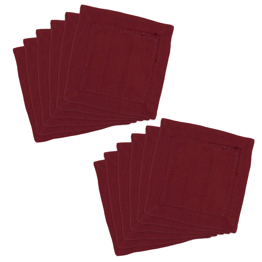 White Hemstitch Cocktail Napkin /6" Set of 4