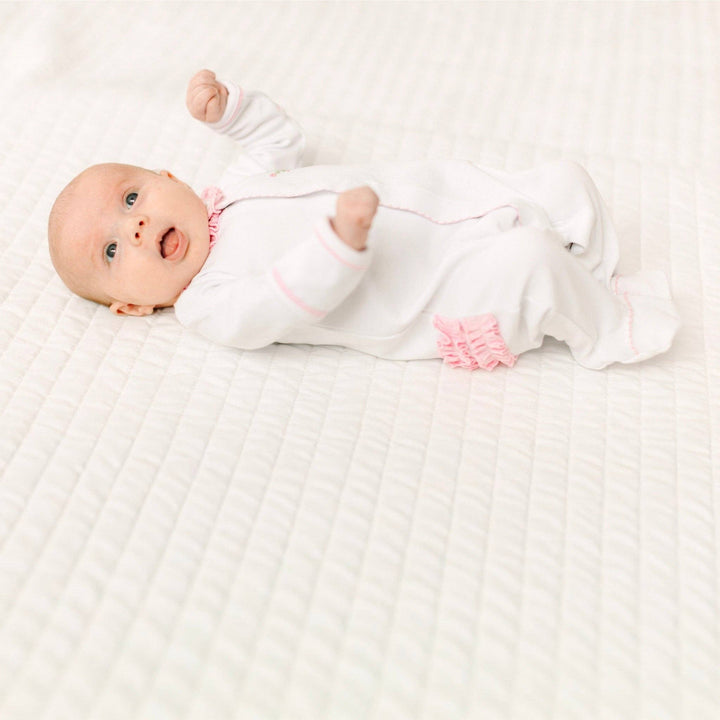 Evelyn's Classics Hand Embroidered Ruffle Footie