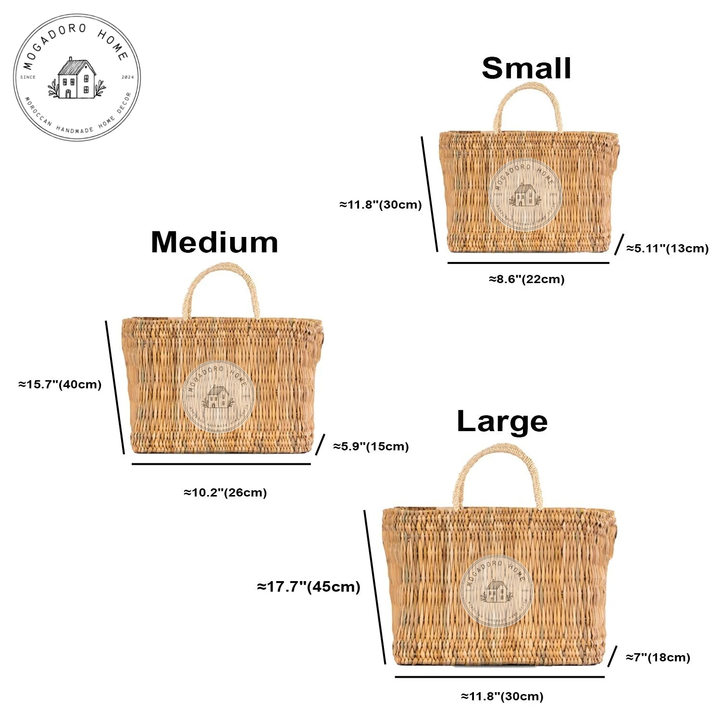 Marhaba Orange Tassel Basket: Medium
