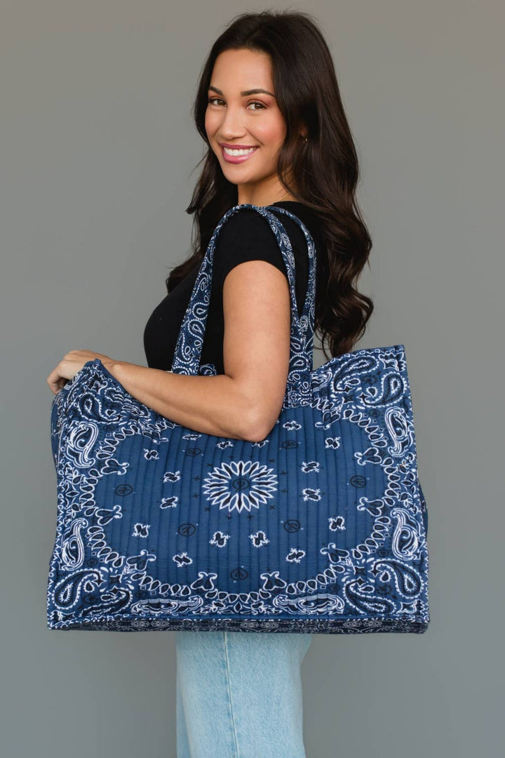 Denim Blue Bandana Tote