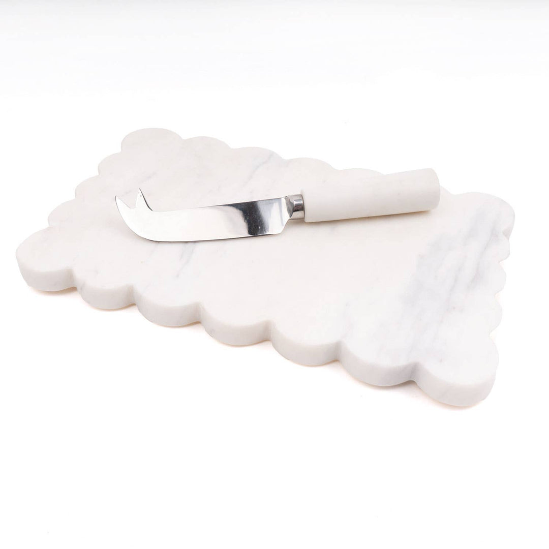 White Marble Scalloped Cheese Board