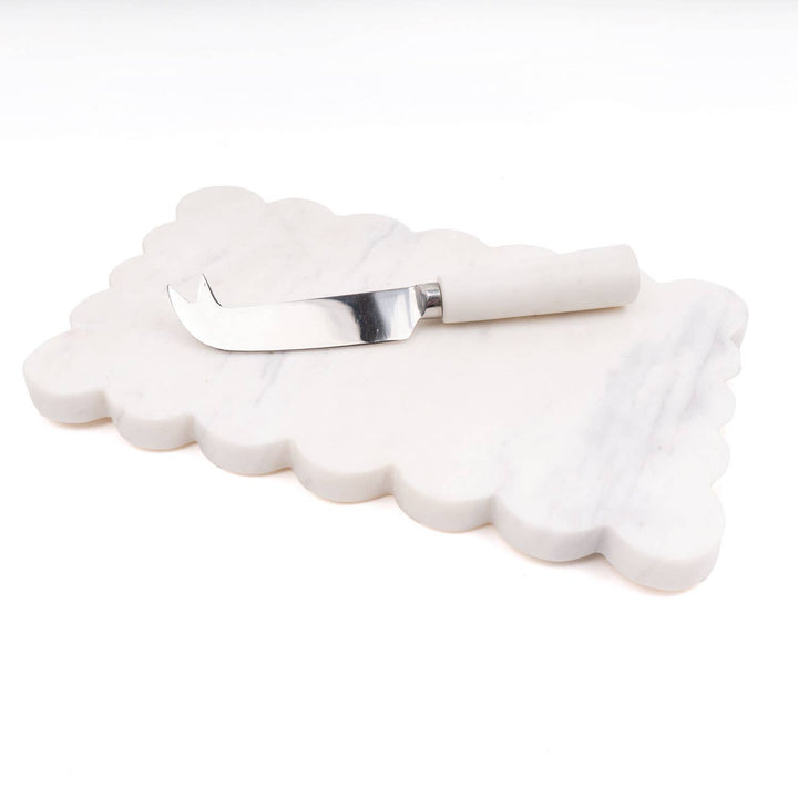 White Marble Scalloped Cheese Board