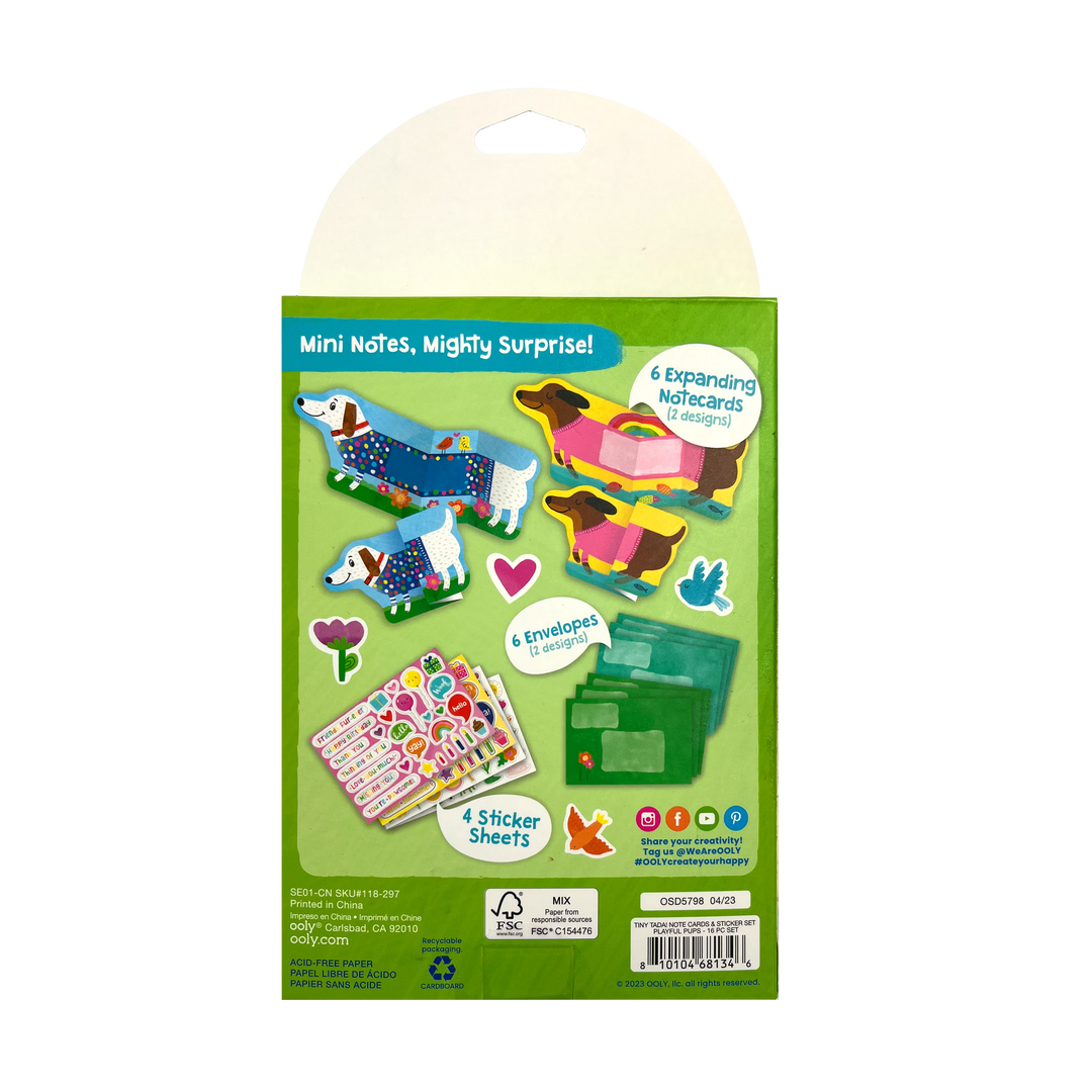 Note Cards & Sticker Set - Playful Pup