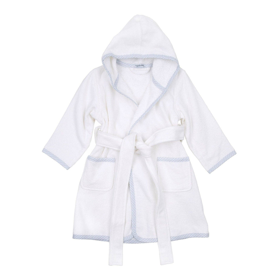 Essentials Light Blue Gingham Trim Bathrobe : 2/3T
