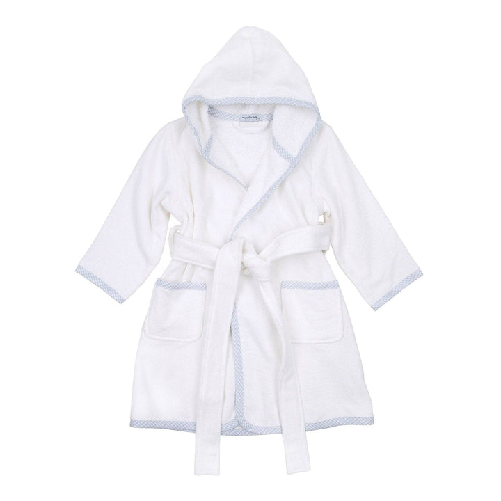 Essentials Light Blue Gingham Trim Bathrobe : 2/3T