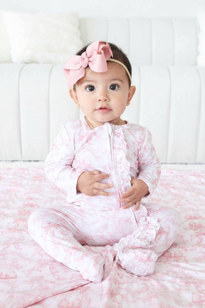Fancy Frills Ruffle Zipper Footie: Newborn