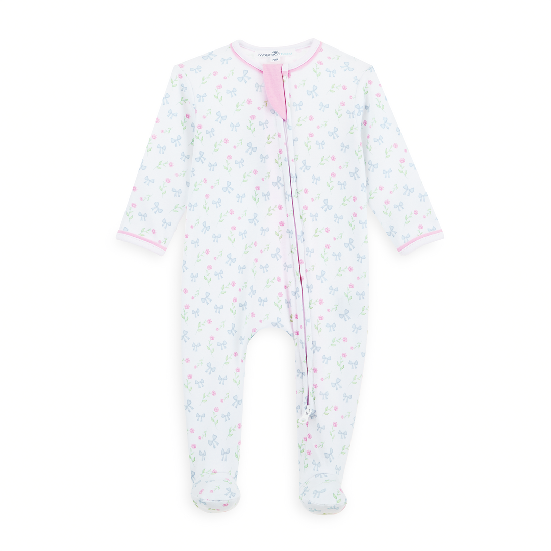 Evelyn's Classics Print Zip Footie