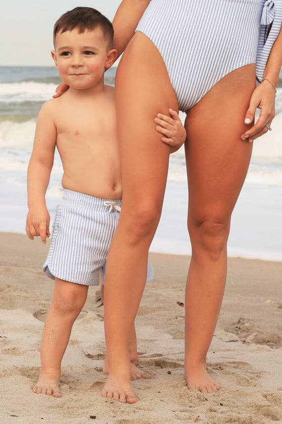 Boy's Swim Trunks | Seersucker 5/6