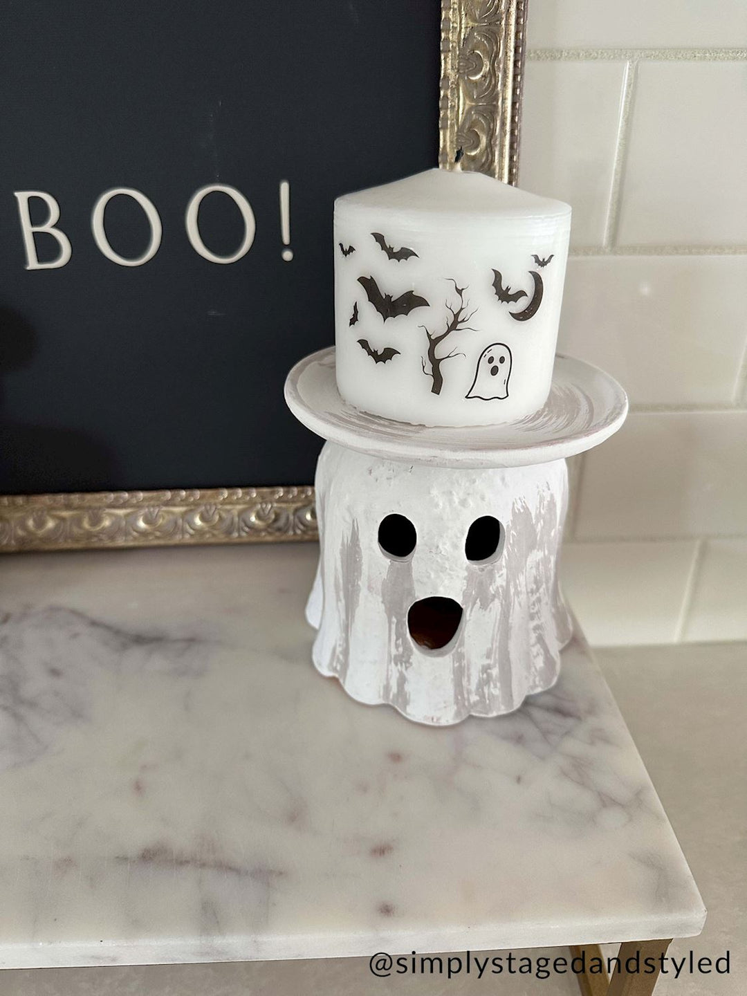 Ghost Halloween Pillar Holders