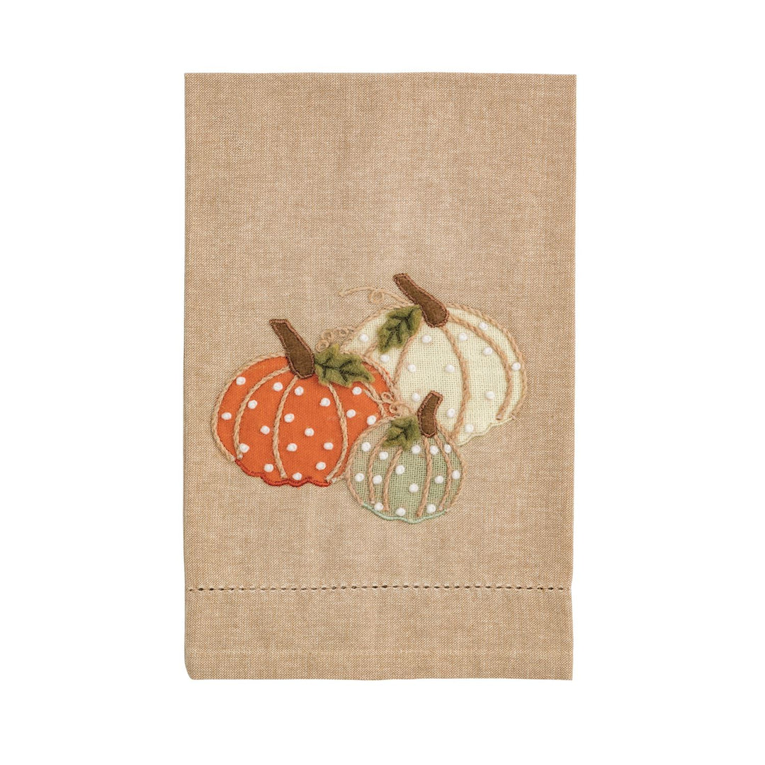 ASST PUMPKIN FRENCH KNOT TOWEL