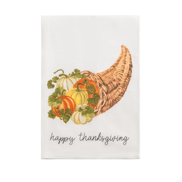 Turkey & Cornacopia Happy Thanksgiving Towel Set of 2