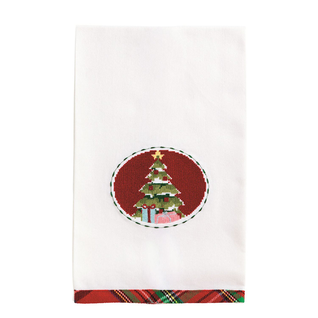 Tree Needlepoint Christmas Towel