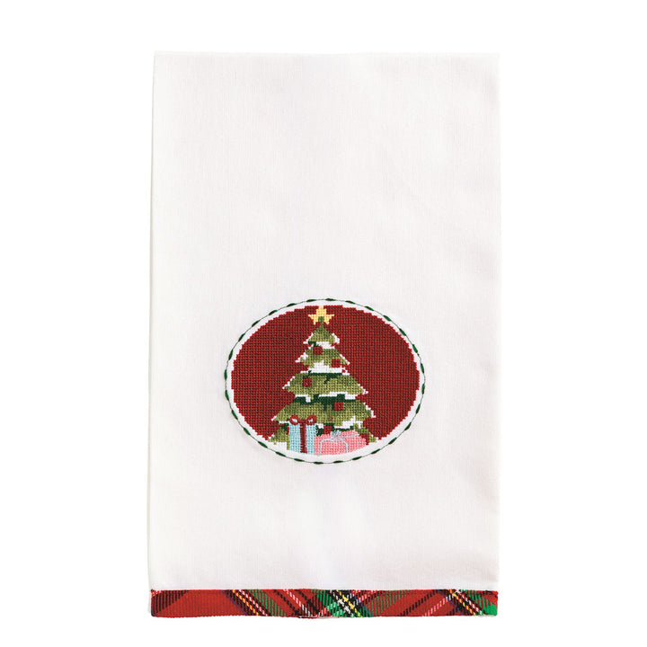 Tree Needlepoint Christmas Towel