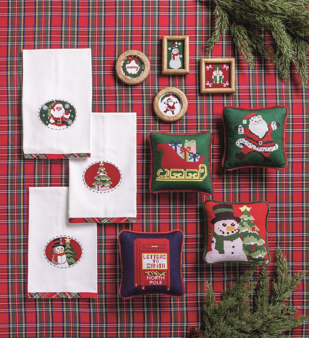 Tree Needlepoint Christmas Towel