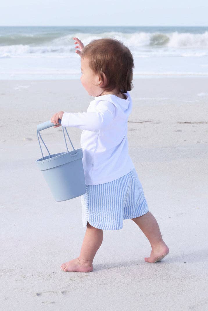 Boy's Swim Trunks | Seersucker Blue 12-18 months