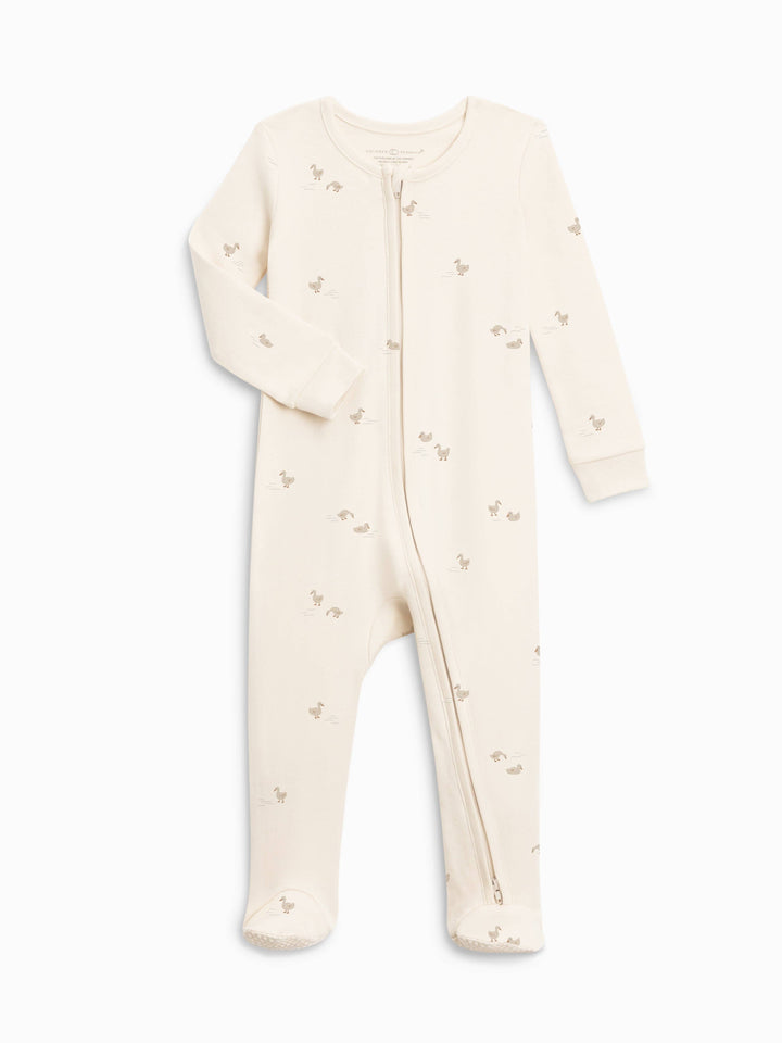 Peyton Zipper Sleeper - Duck / Oat + Chai