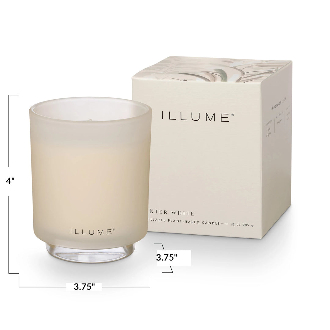 Winter White Refillable Boxed Glass Candle