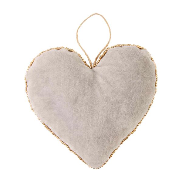 Velvet Beaded Grey Ornament