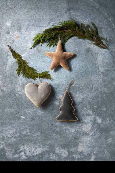 Velvet Beaded Grey Ornament