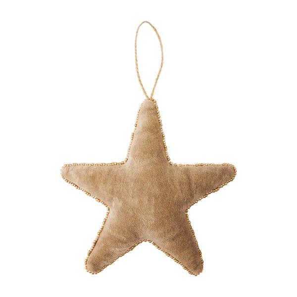 Velvet Beaded Grey Ornament