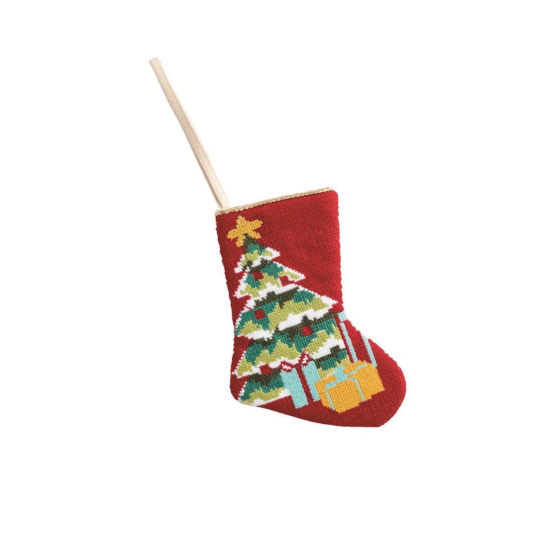 Tree Mini Needlepoint Stocking