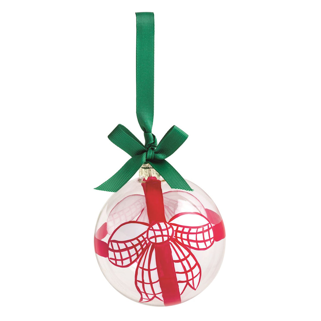 Bow Glass Ball Ornament
