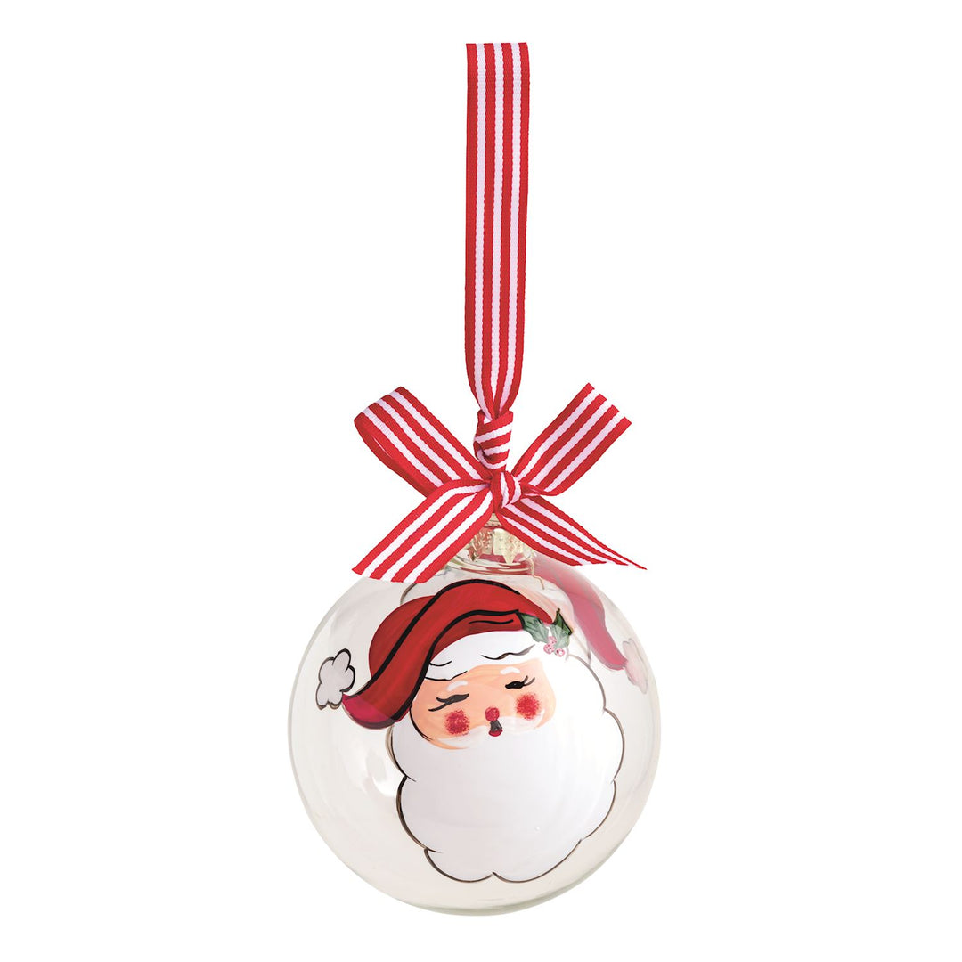 Santa Glass Ball Ornament
