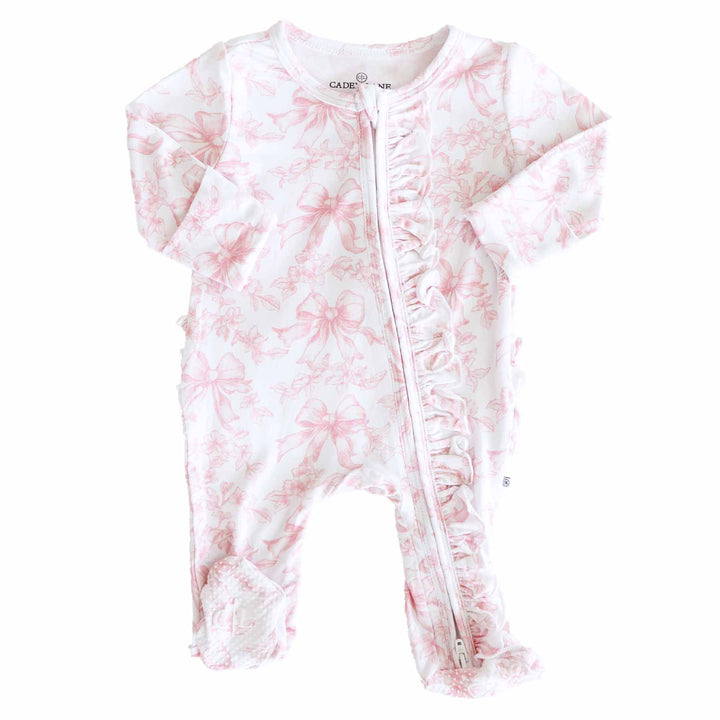 Fancy Frills Ruffle Zipper Footie: Newborn
