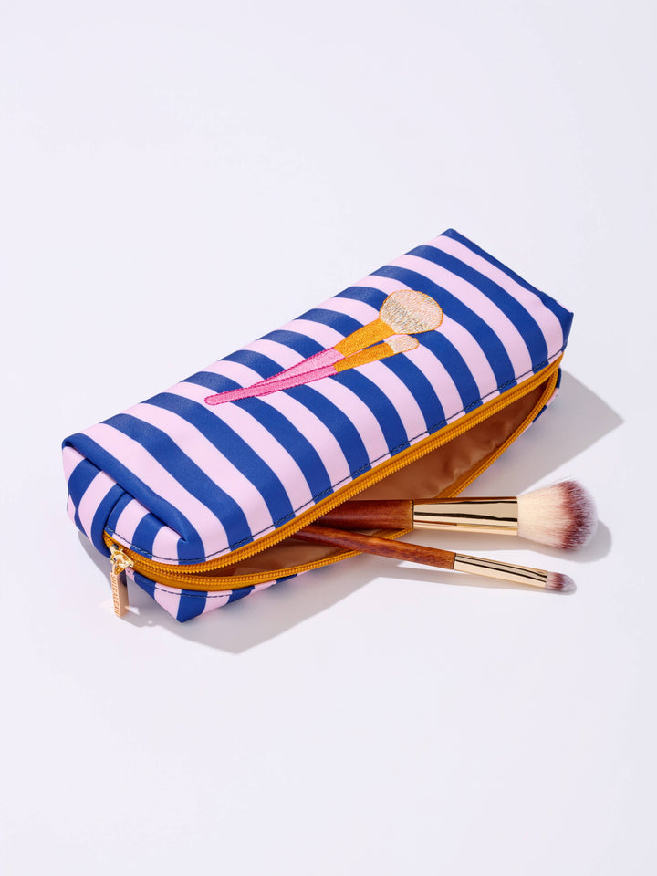 BRUSH ZIP POUCH,NAVY