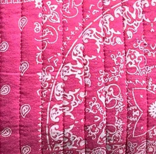 Saline Beach Tote Patchwork Bandana Pink Green "Beach"