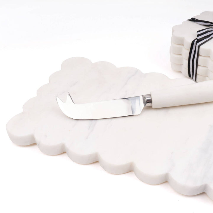 White Marble Scalloped Cheese Board