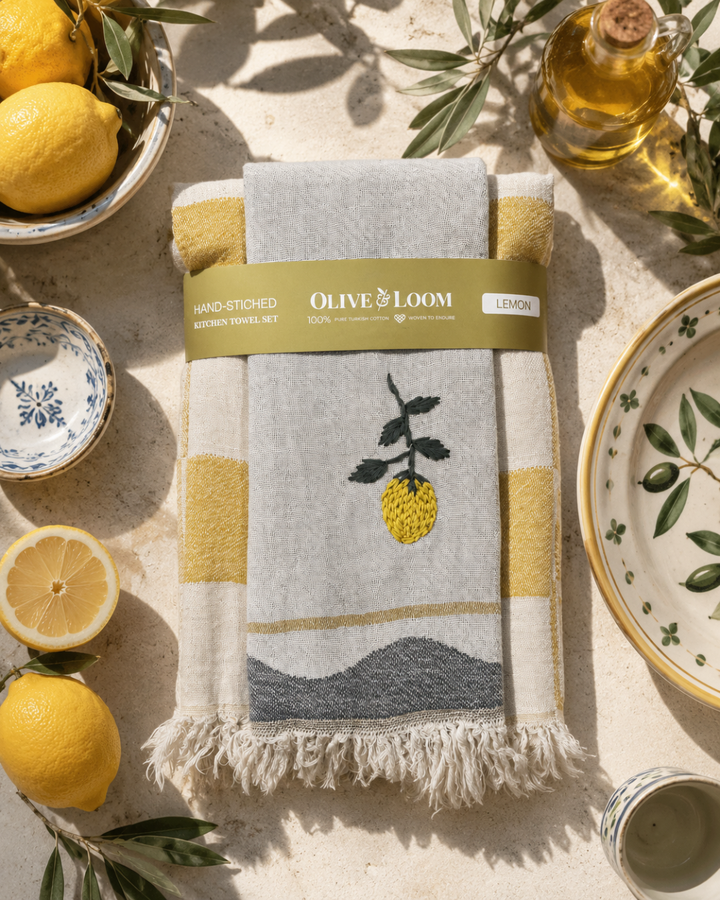 Lemon - Hand Stitched Kitchen Towel