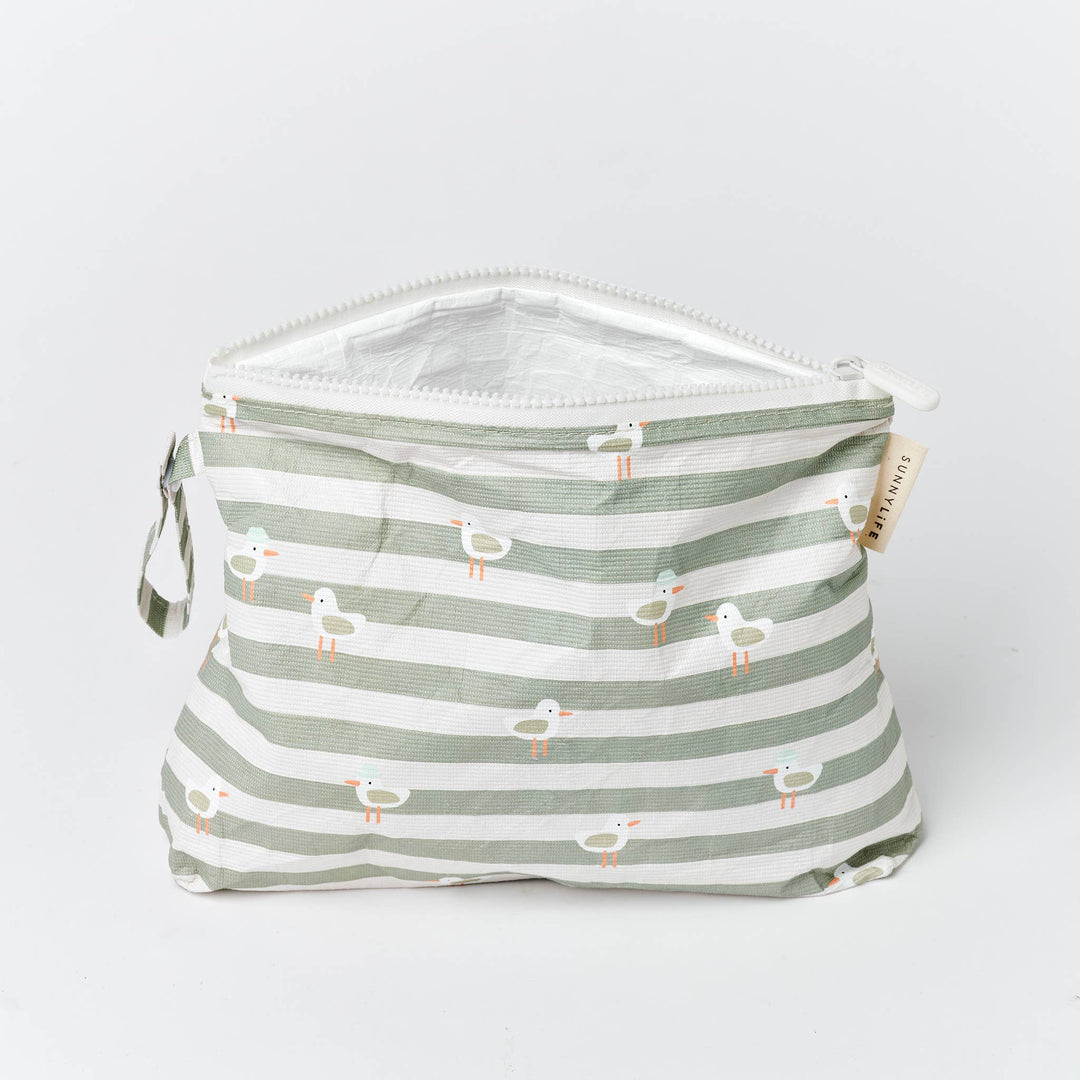 Kids Wet Bag Sammy the Seagull Green Stripe