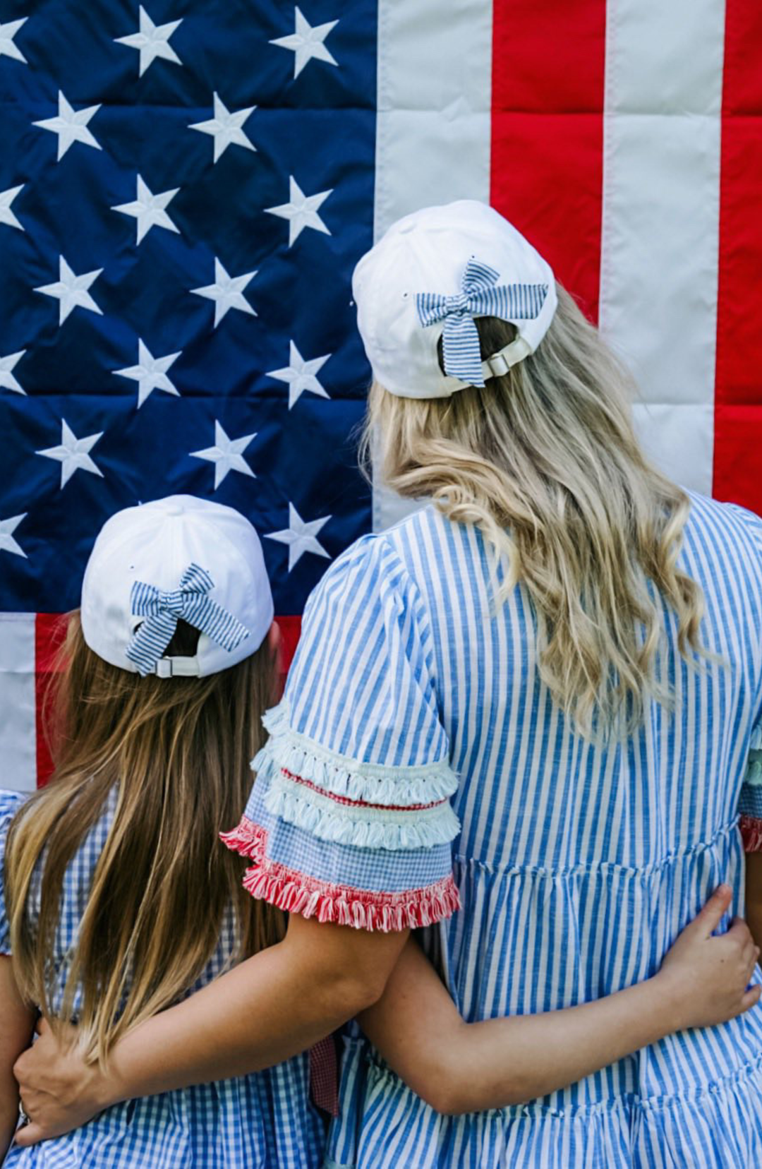 2026 American Flag Bow Baseball Hat: Baby/Todder (Ages 0-2)