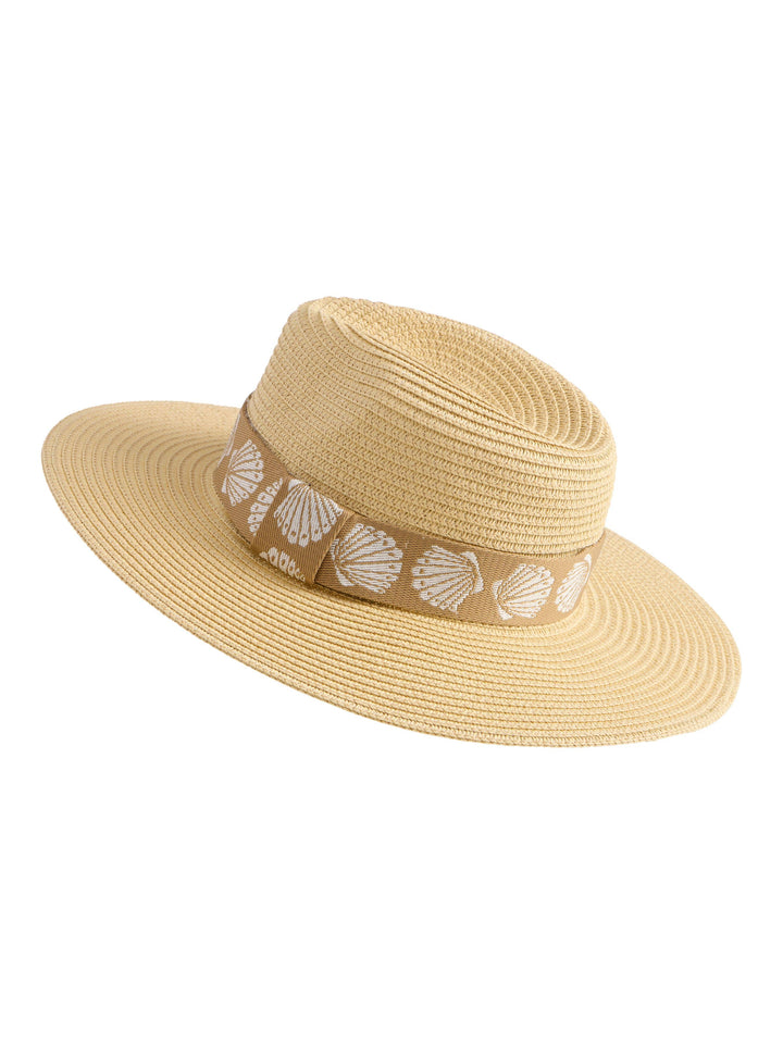 SHELLY TOTE AND HAT SET,TAN