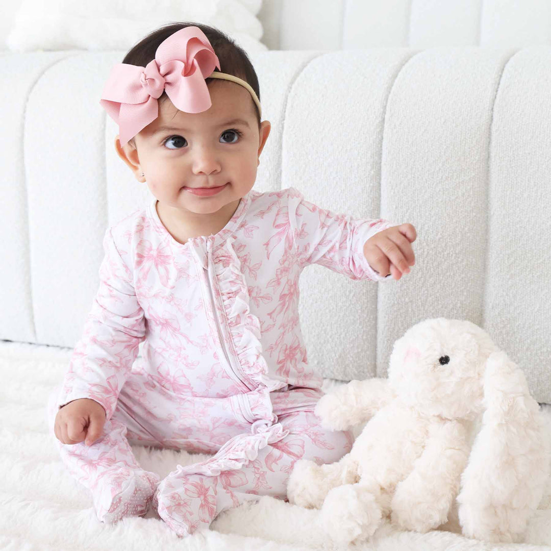 Fancy Frills Ruffle Zipper Footie: Newborn