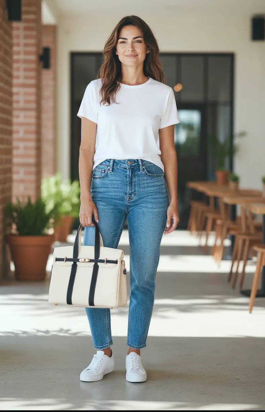 BOATKIN Large The Luxe Signature Tote- Navy