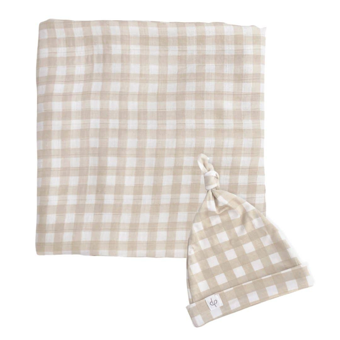 Gingham Bamboo Muslin Swaddle