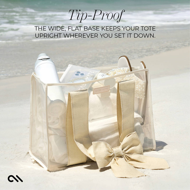 Case-Mate Ecru Raffia Bow Jelly Tote Bag (Classic)