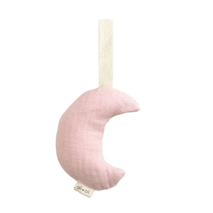 Plush Moon Pacifier Holder (Muslin Pink)