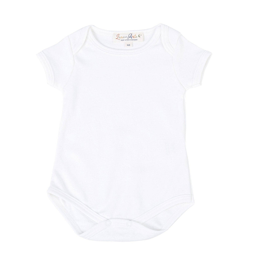 Luna & Arlo Basics Short Sleeve Bodysuit - Ivory: 9 Months