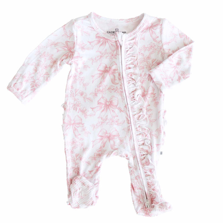 Fancy Frills Ruffle Zipper Footie: Newborn