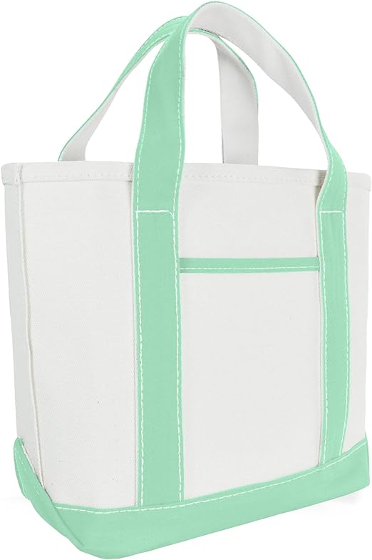 DALIX 14" Mini Small Cotton Canvas Party Favor Gift Tote Bag