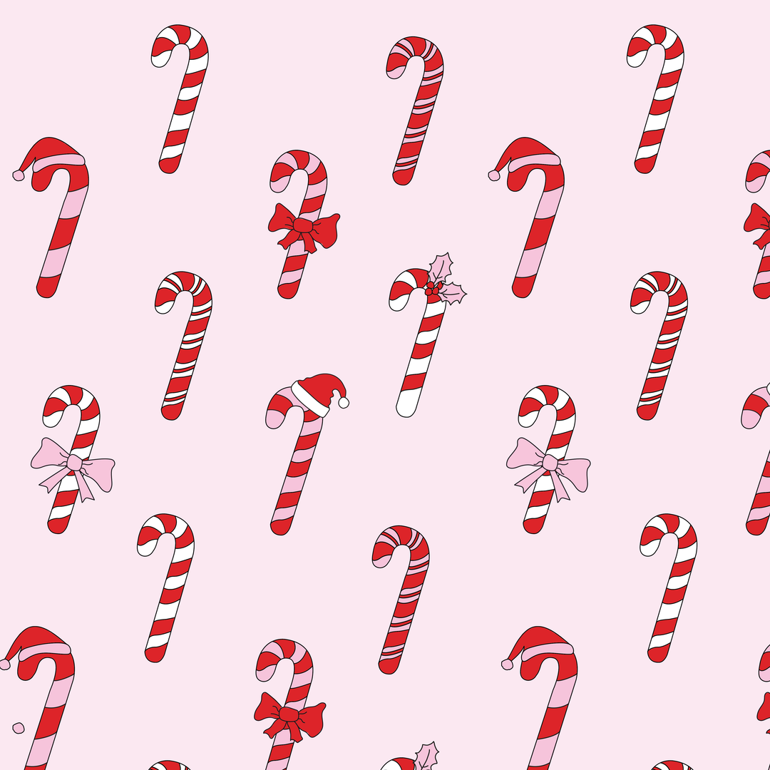 Candy Canes Two Piece Pajama in Pink