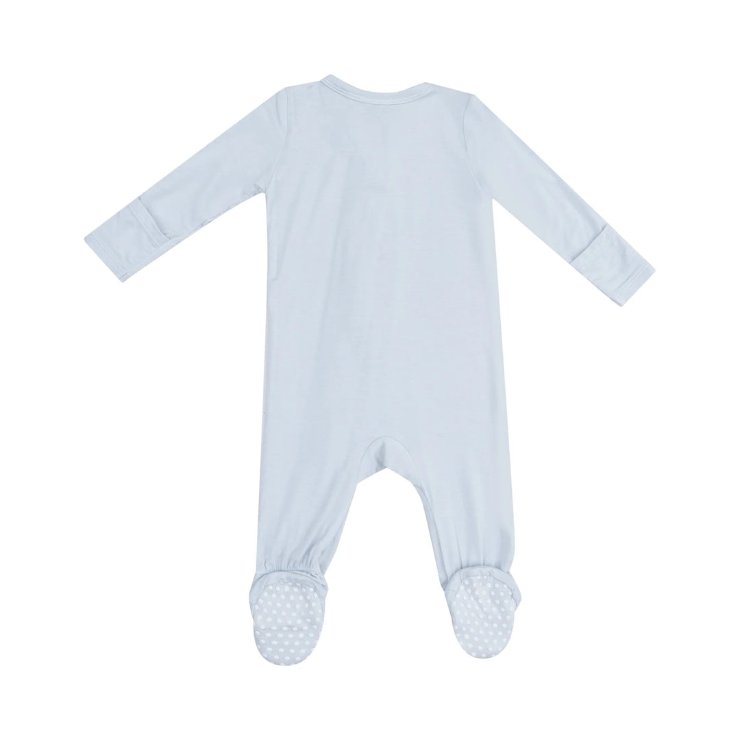 Solid Classic Blue 2 Way Zipper Footie