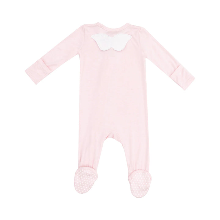 Angel Wing Footie - Blue/Pink