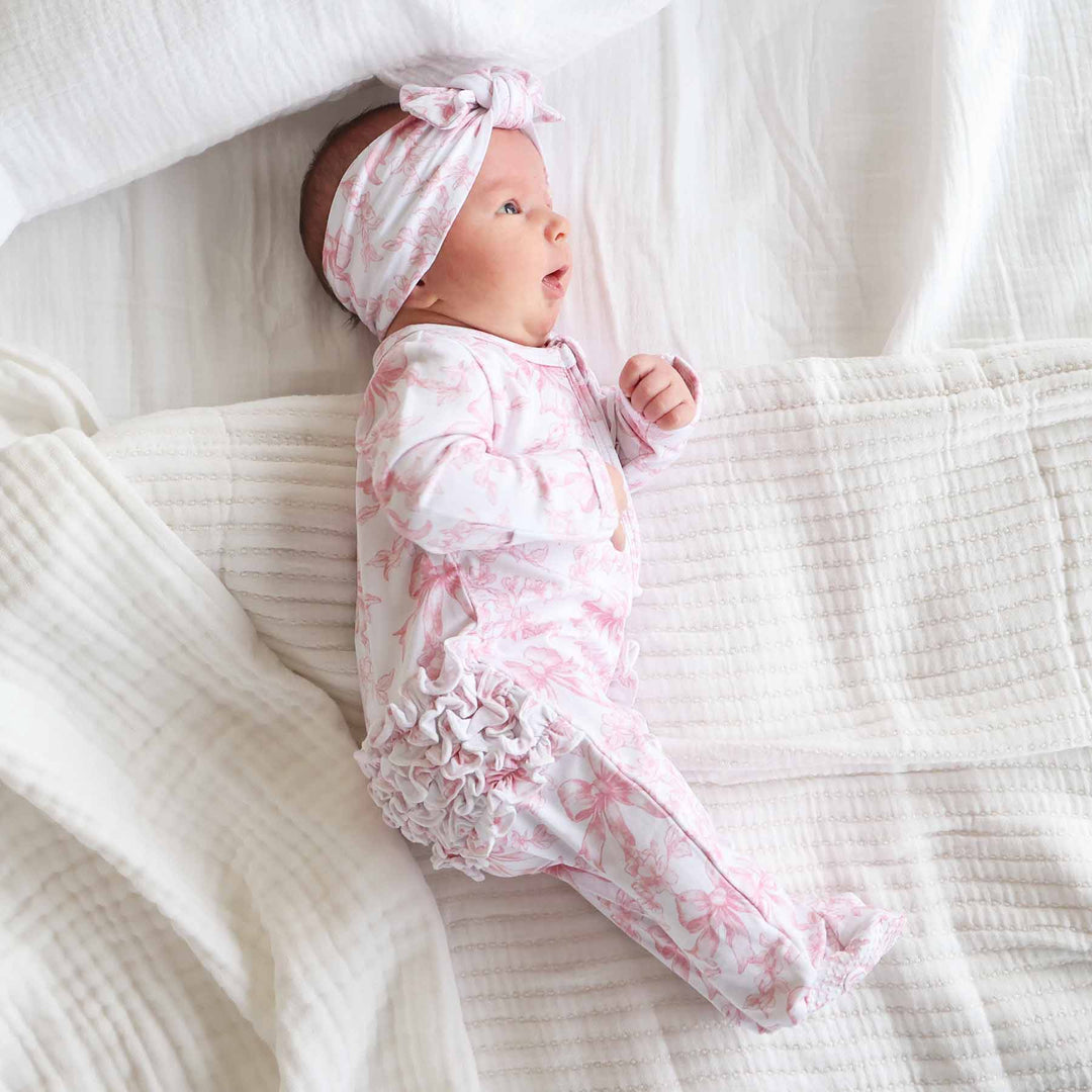 Fancy Frills Ruffle Zipper Footie: 6-9 months
