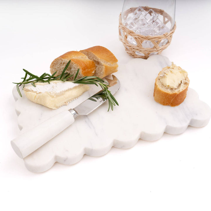 White Marble Scalloped Cheese Board